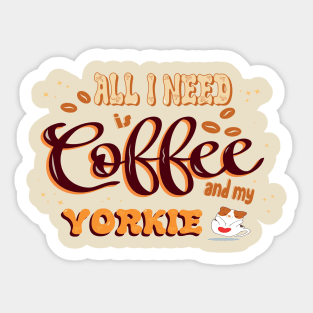 Cool Coffee Near Me: A Companion for Yorkie Terrier Sticker